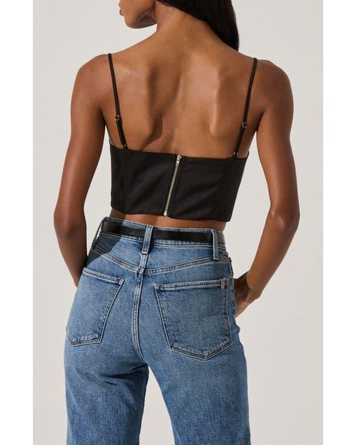 Astr Black Satin Corset Camisole