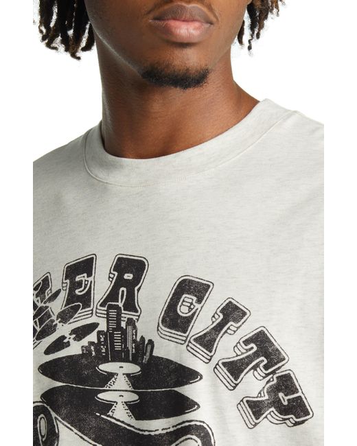 Honor The Gift Gray Records Cotton Graphic Tee for men