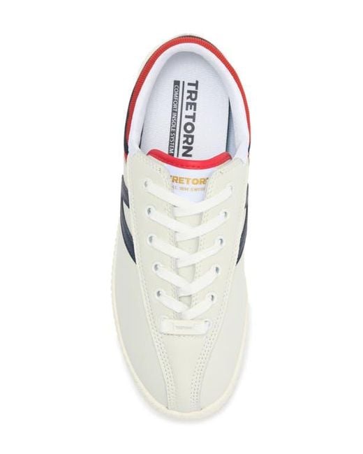 Tretorn Retro Low-Top Leather Sneakers in White | Lyst