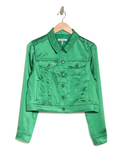 BCBGeneration Green Satin Shirt Jacket