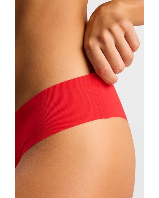 Commando Red Invisible Rib Thong