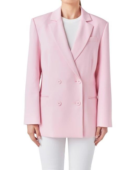 Endless Rose Pink Double Breasted Blazer
