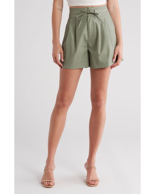 Blank NYC Green Faux Leather Shorts
