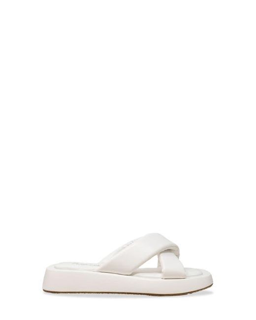 In Touch Footwear White Crossover Flatform Slide Sandal