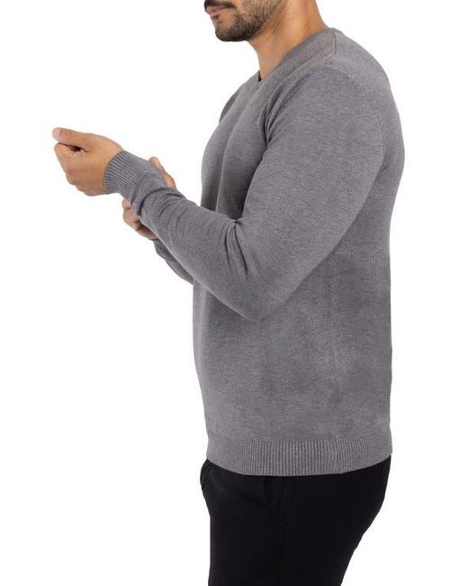 Xray Jeans Gray V-Neck Ribbed Knit Sweater for men