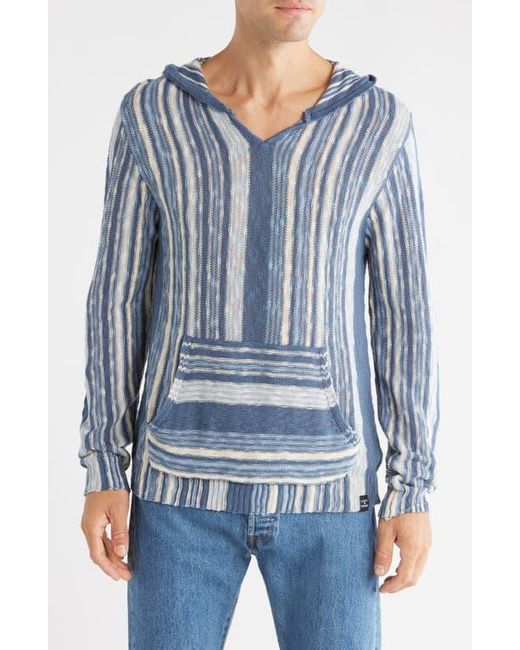 Lucky Brand Blue Baja Stripe Hooded Sweater for men