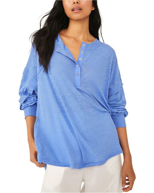 Fp Movement Free People One Up Long Sleeve Top In Blue Egret At Nordstrom  Rack | Lyst