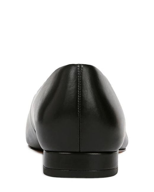 Vince Black Pointed Toe Leather Flat Shoes