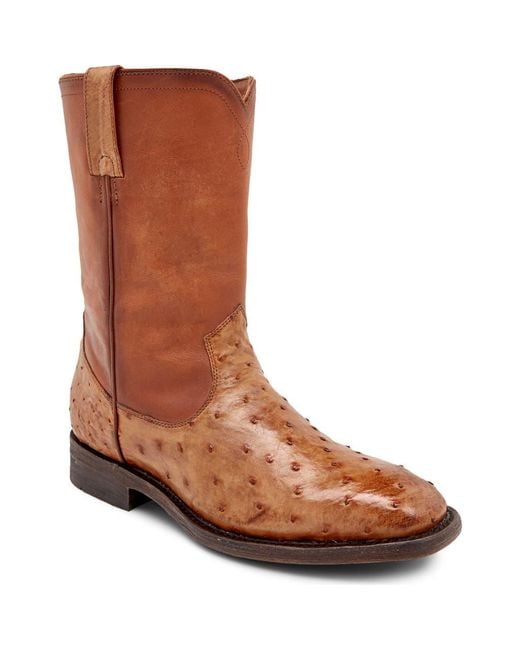 Frye Brown Weston Roper Leather Boot for men