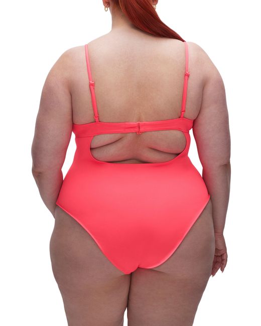 GOOD AMERICAN Red Scuba Show Off One-piece Swimsuit