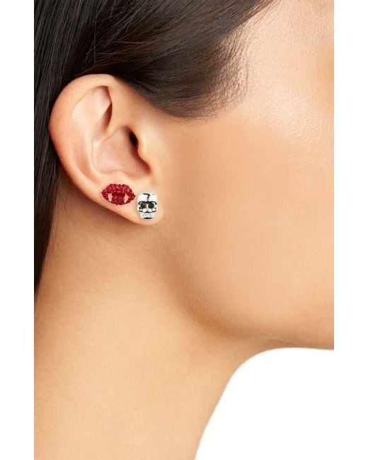 BaubleBar White Set Of Three Halloween Stud Earrings