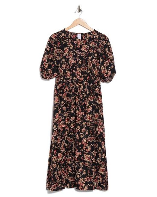 Melrose and Market Multicolor Ruffle Yoke Midi Dress
