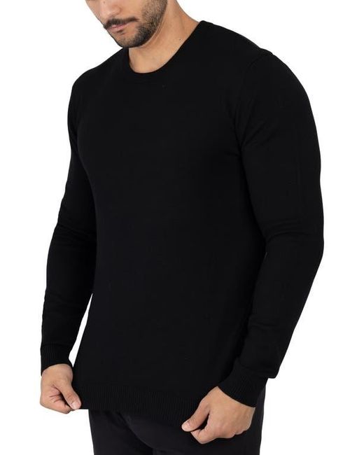 Xray Jeans Black Crewneck Knitted Viscose-Blend Pullover Sweater for men