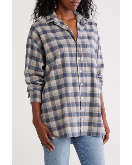 Frank & Eileen Gray Shirley Plaid Oversize Button-Up Shirt