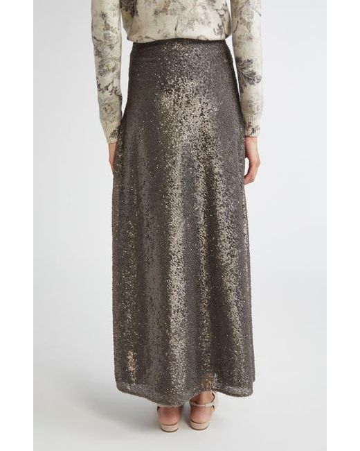 Herno Brown Sequin A-Line Skirt