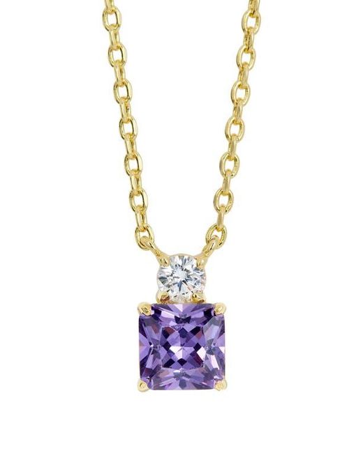 SAVVY CIE JEWELS Metallic Cubic Zirconia Birthstone Pendant Necklace
