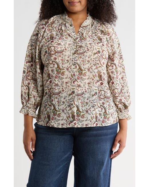 Max Studio Natural Ruffle Top