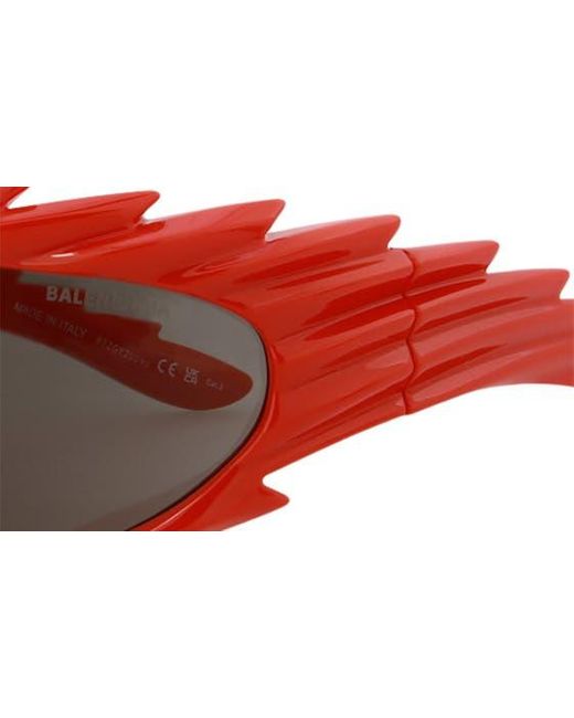 Balenciaga Red 78mm Wrap Sunglasses for men