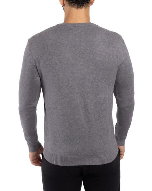 Xray Jeans Gray V-Neck Ribbed Knit Sweater for men