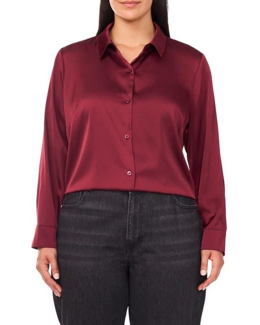 Vince Camuto Red Long Sleeve Button-Down Shirt