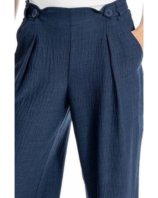 Max Studio Blue Pleated Woven Pants