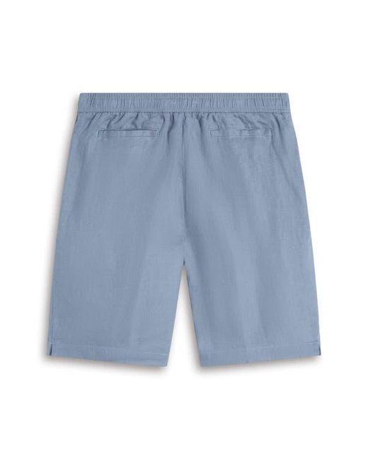 Bugatchi Blue Trent Drawstring Linen Shorts for men
