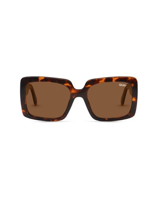 Quay Brown Total Vibe 47mm Polarized Square Sunglasses