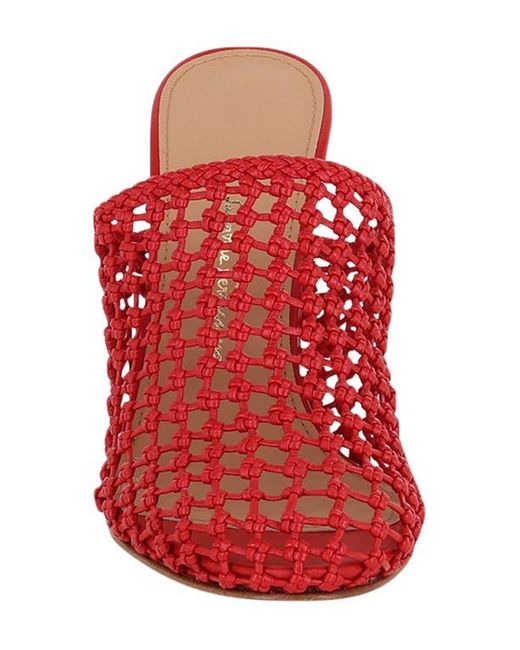 Ferragamo Red Woven Slide Sandal