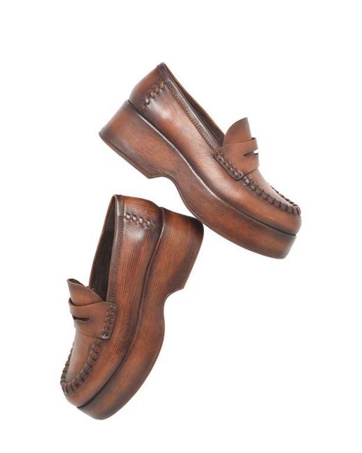 Kork-Ease Brown Pixie Platform Penny Loafer