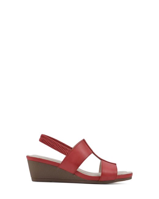 White Mountain Red Candea Slingback Wedge Sandal