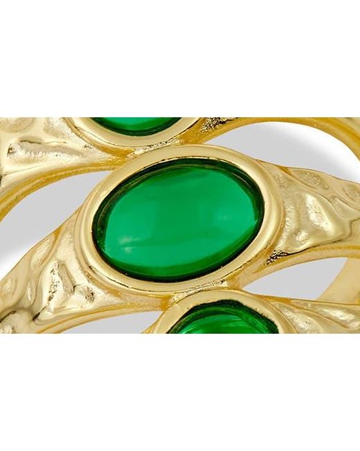 SAVVY CIE JEWELS Green Triple Cz Split Shank Ring