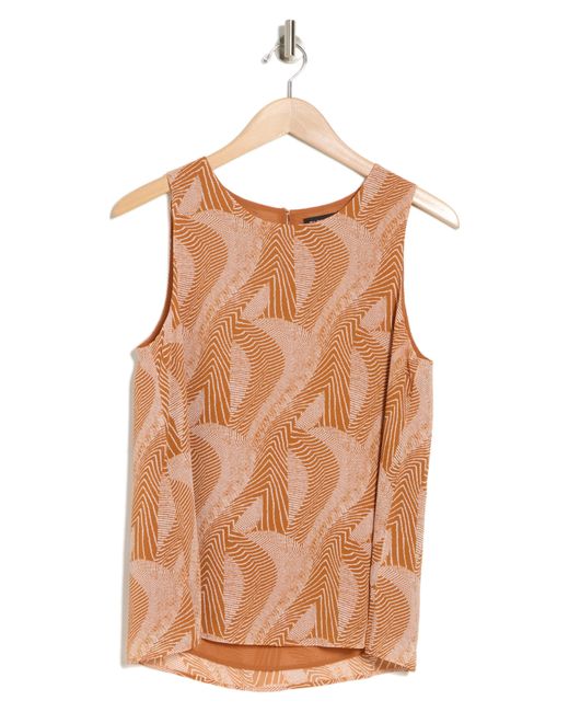Pleione Brown Double Layer Woven Tank Top