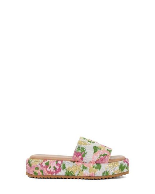 Dune Green Lanie Platform Slide Sandal