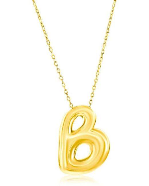 Simona Metallic Bubble Initial Pendant Necklace