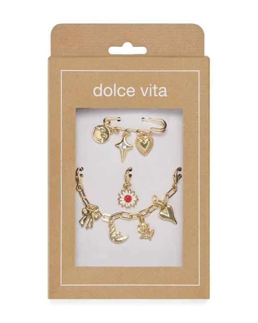 Dolce Vita Metallic Set Of 3 Clip-On Shoe Charms