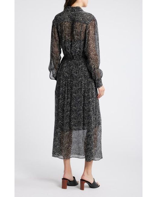 Rag & Bone Black Emmy Long Sleeve Silk Blend Dress