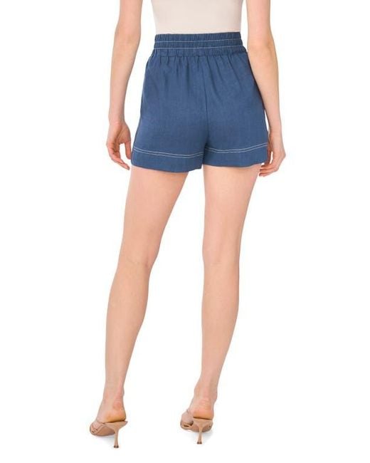 Halogen® Blue Contrast Stitch Pull-On Shorts