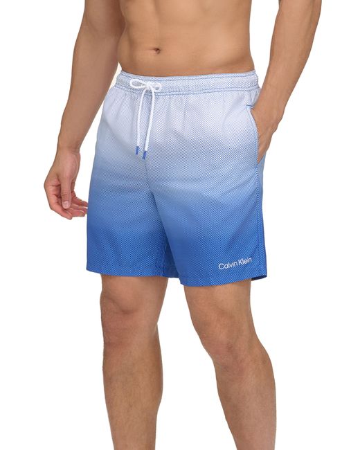 Calvin Klein Blue Volley Core Gradient Dot Swim Trunks for men