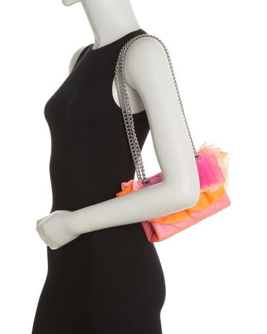 Kurt Geiger Pink Mini Kensington Ruffle Convertible Crossbody Bag