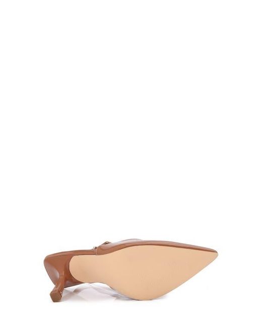 BERNESS Brown Honey Pointed Toe Slingback Pump