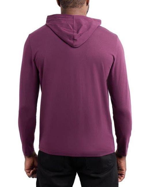 Xray Jeans Purple Long Sleeve Hooded T-Shirt for men