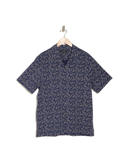 Bugatchi Blue Ooohcotton® Short Sleeve Button-up Shirt for men