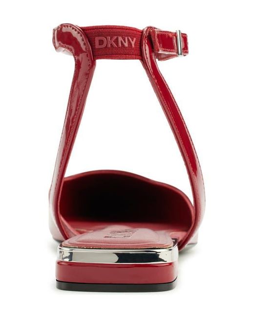 DKNY Red Cacia Ankle Strap Flat