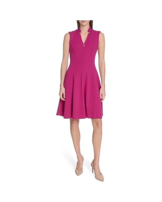 Calvin Klein Pink Zip Front A-Line Dress