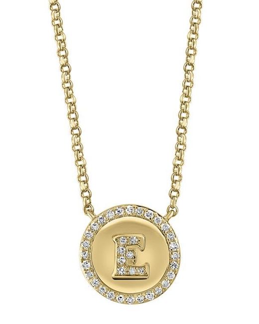 Effy Metallic Diamond 'E' Initial Pendant Necklace