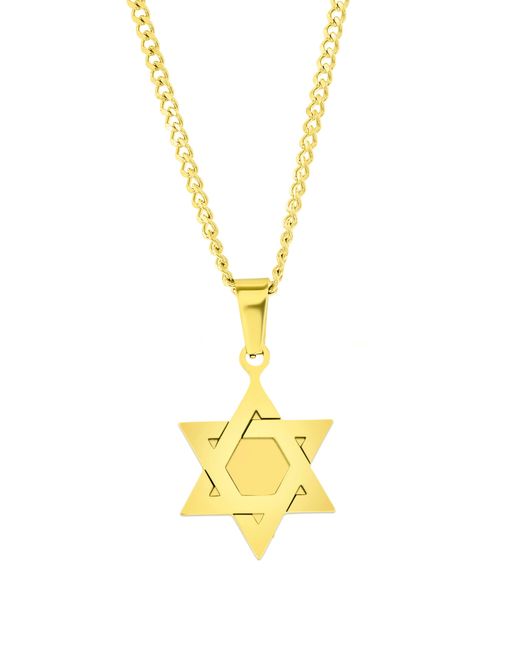 Black Jack Jewelry Metallic Star Of David Pendant Necklace for men