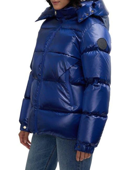 Scotch & Soda Blue Vivienne Boxy Water Repellent Quilted Down Jacket