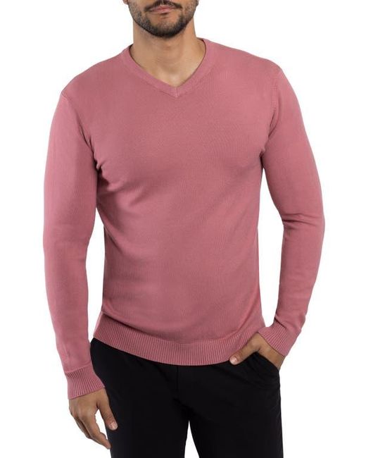 Xray Jeans Pink V-Neck Rib Knit Sweater for men