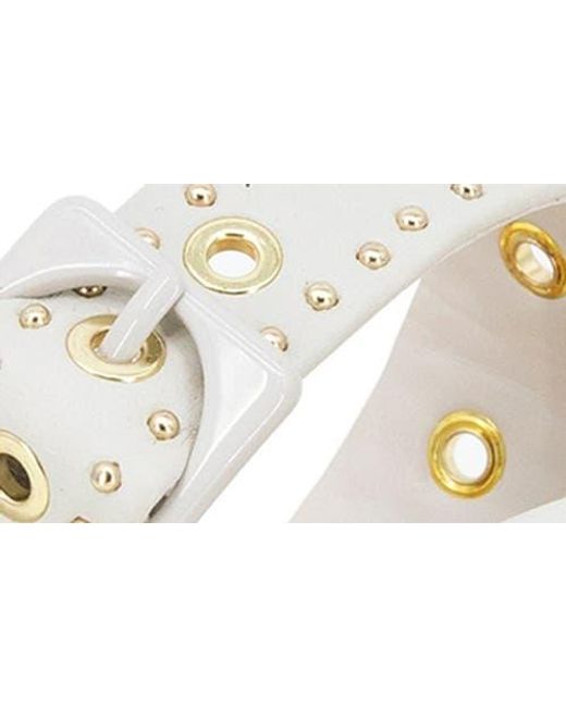 Splendid White Silas Studded Toe Loop Sandal