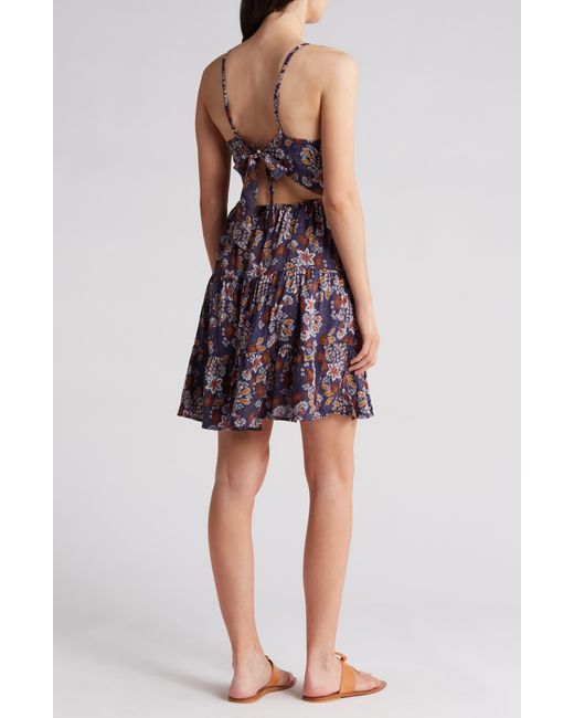 Angie Floral Print V-cut Tiered Dress